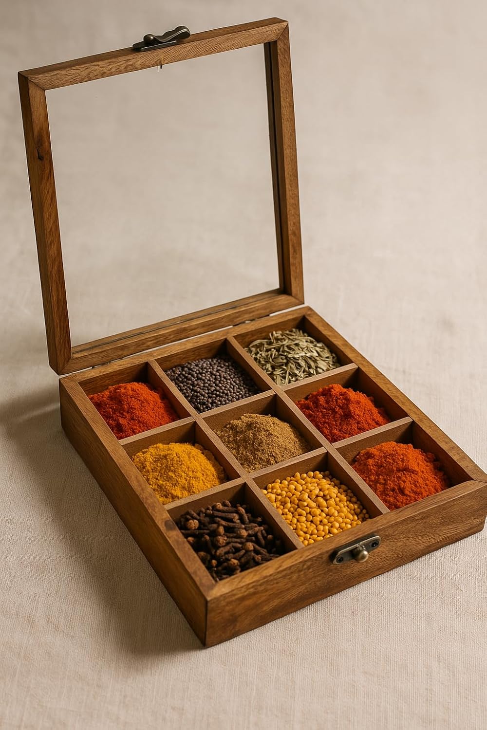 Sheesham Wooden Spice Box